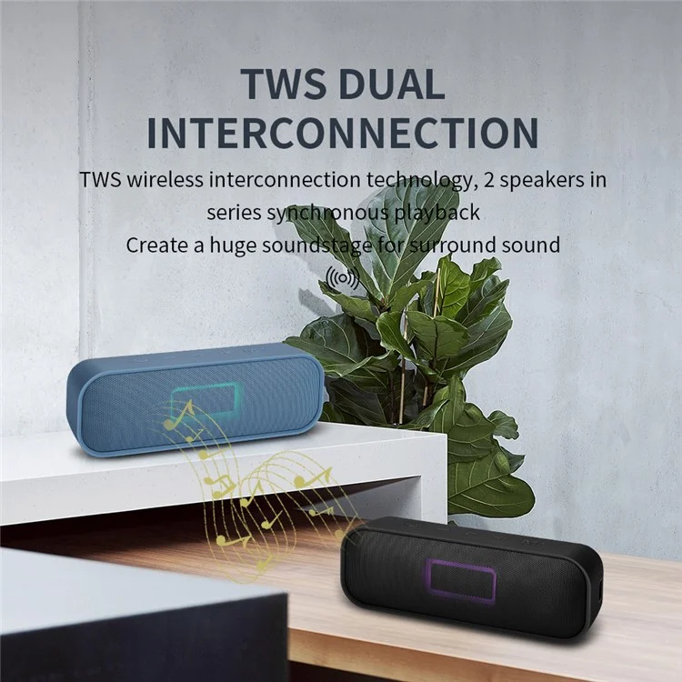 CYBORIS S2 IPX6 Haut-parleur extérieur étanche à l'eau portable sans fil Bluetooth - Bleu