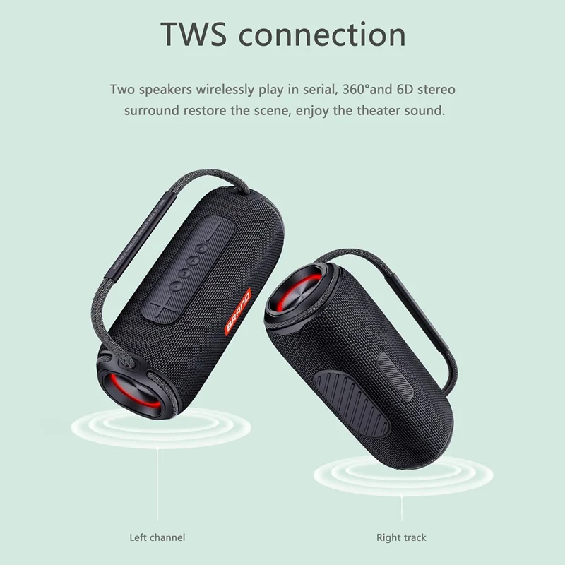 X5 Portable Rechargeable Bluetooth Speaker 40W Waterproof Outdoor TWS Wireless Stereo Subwoofer - Camouflage