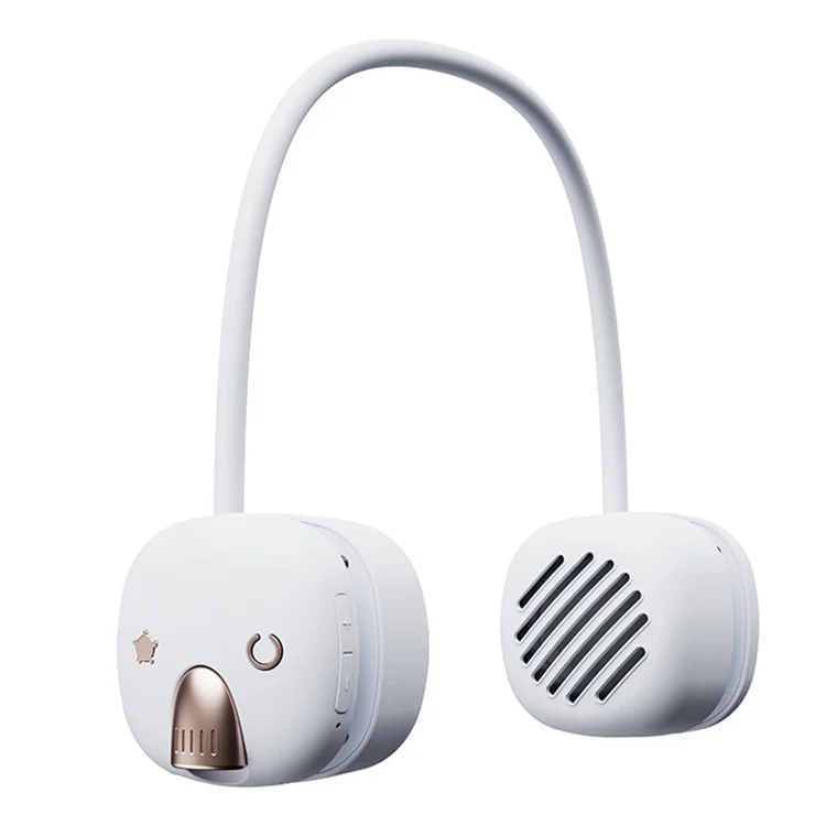 T5 Mini Size Neck Hanging Bluetooth-compatible Speaker Neckband Portable Wireless HiFi Sound Subwoofer with LED Light - White