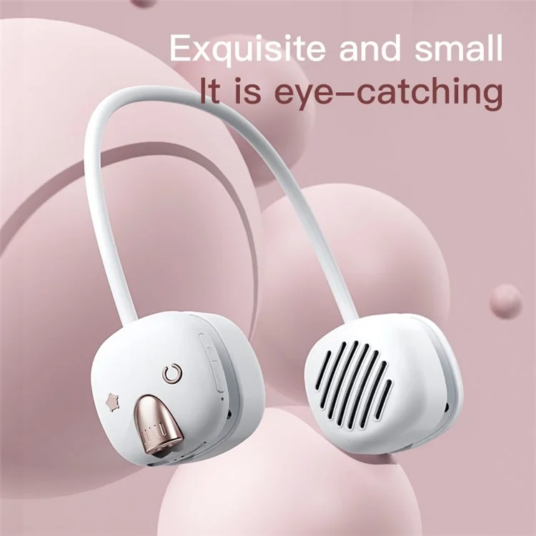 T5 Mini Size Neck Hanging Bluetooth-compatible Speaker Neckband Portable Wireless HiFi Sound Subwoofer with LED Light - White