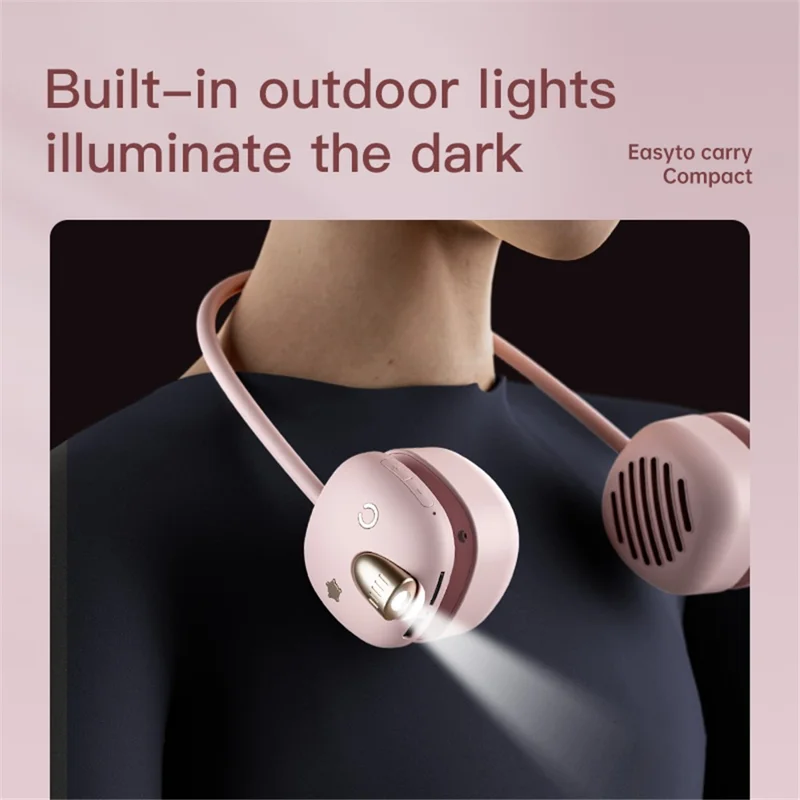 T5 Mini Size Neck Hanging Bluetooth-compatible Speaker Neckband Portable Wireless HiFi Sound Subwoofer with LED Light - Dark Blue