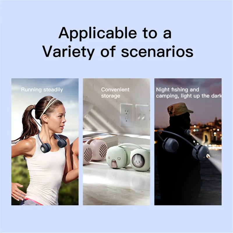 T5 Mini Size Neck Hanging Bluetooth-compatible Speaker Neckband Portable Wireless HiFi Sound Subwoofer with LED Light - Dark Blue