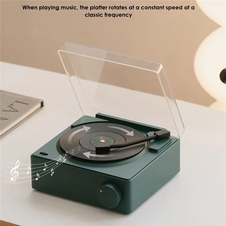 X11 Horloge en Vinyle Record Player Player Lecteur Stéréo Sound Retro Bluetooth en Haut-parleur - Rose