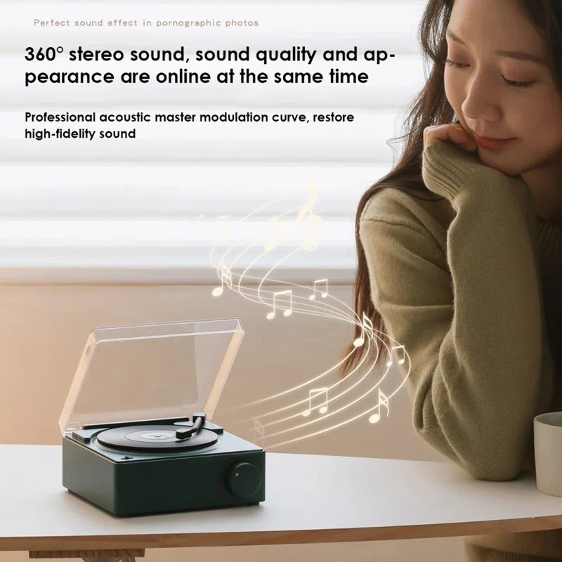 X11 Lecteur de disques vinyle avec horloge, tourne-disque, stéréo rétro, haut-parleur compatible Bluetooth - Jaune