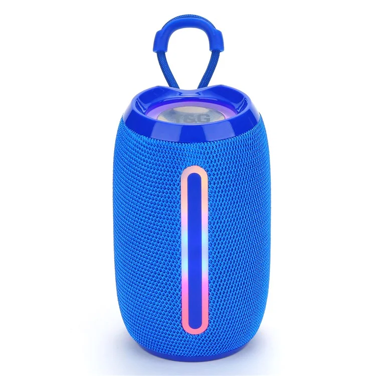 T&G TG653 TWS Portable Bluetooth-compatible Speaker LED Light Outdoor Wireless Stereo Subwoofer - Blue