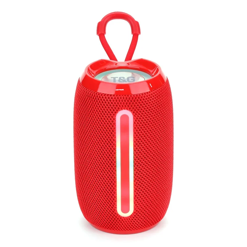 T&G TG653 TWS Portable Bluetooth-compatible Speaker LED Light Outdoor Wireless Stereo Subwoofer - Red