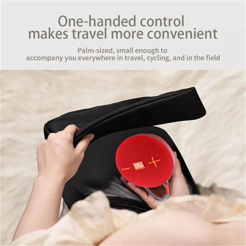 T&G TG648 Portable Bluetooth-compatible Speaker Outdoor TWS Wireless Stereo Subwoofer with LED Flashlight - Black