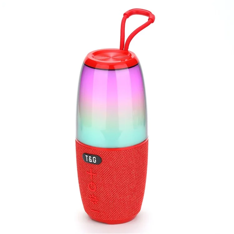 T&G TG644 5W TWS Portable Bluetooth-compatible 5.3 Music Speaker RGB Light Wireless Stereo Subwoofer - Red
