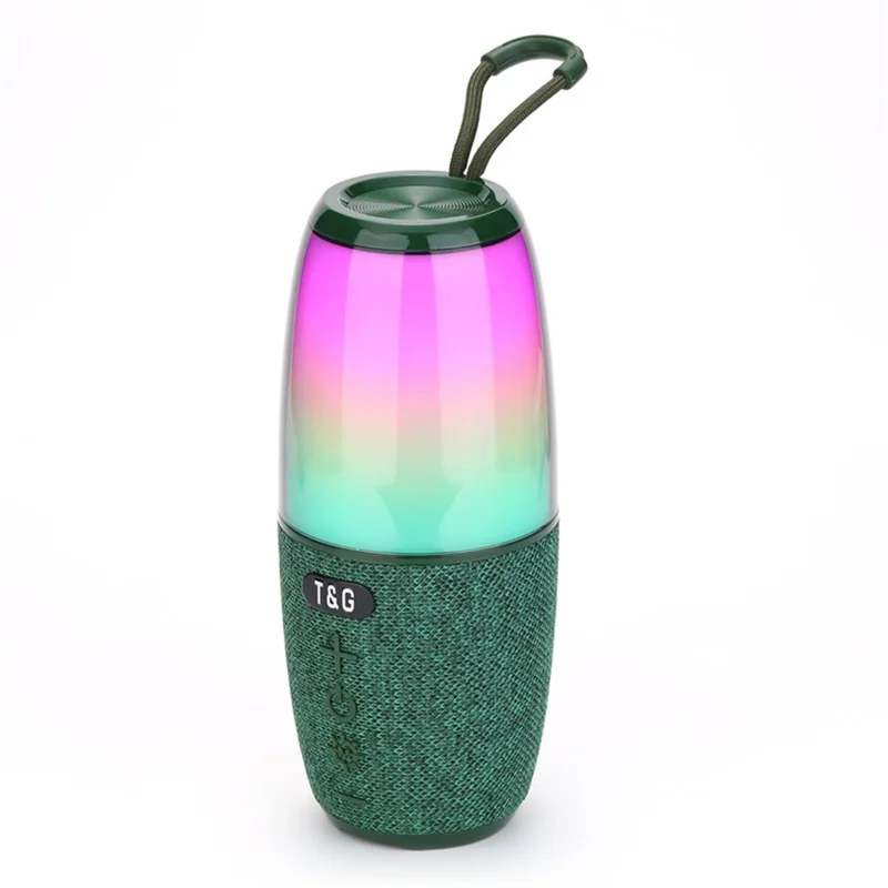 T&G TG644 5W TWS Portable Bluetooth-compatible 5.3 Music Speaker RGB Light Wireless Stereo Subwoofer - Green