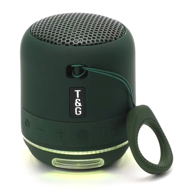 T&G TG294 Portable LED Light TWS Bluetooth Speaker Outdoor Wireless Stereo Music Subwoofer - Verde