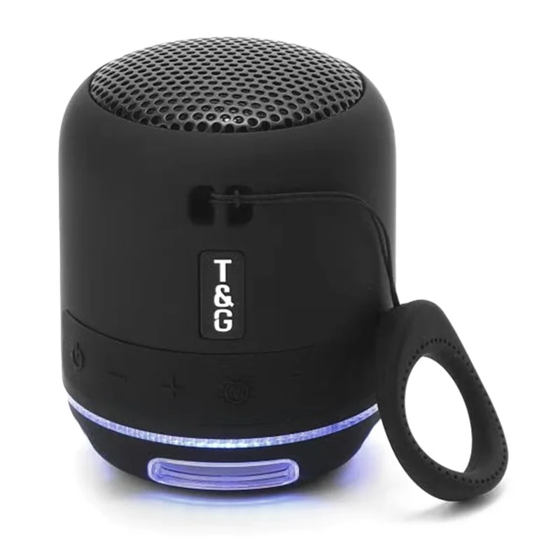 T&G TG294 Portable LED Light TWS Bluetooth-compatible Speaker Outdoor Wireless Stereo Music Subwoofer - Black
