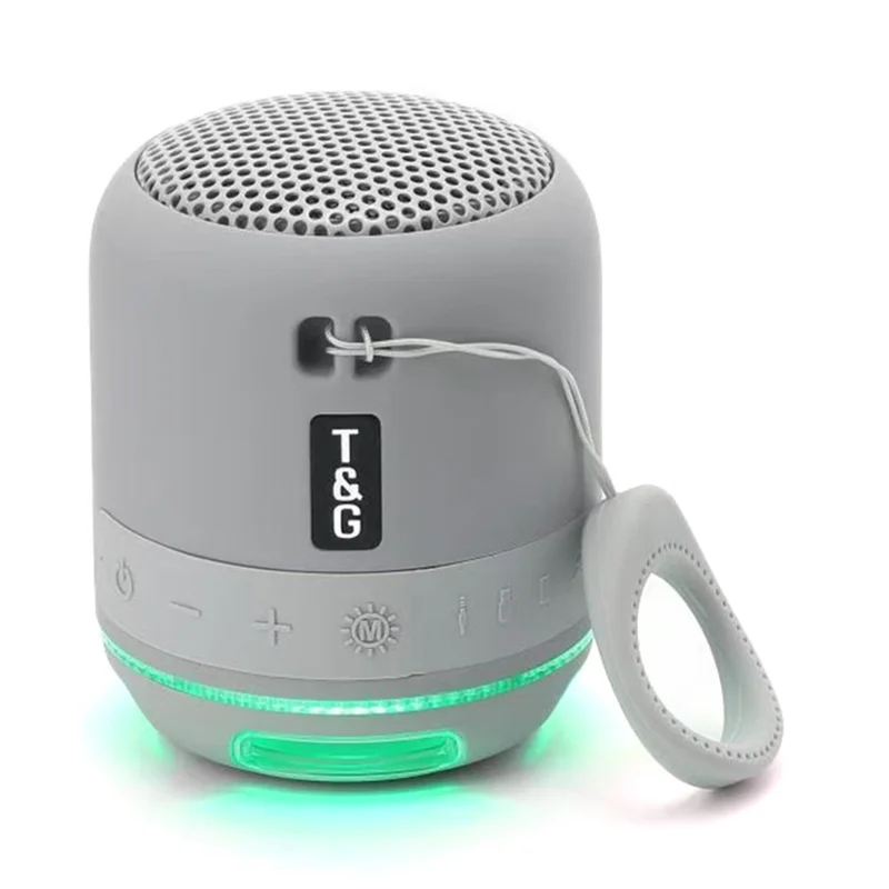 T&G TG294 Portable LED Light TWS Bluetooth-compatible Speaker Outdoor Wireless Stereo Music Subwoofer - Grey