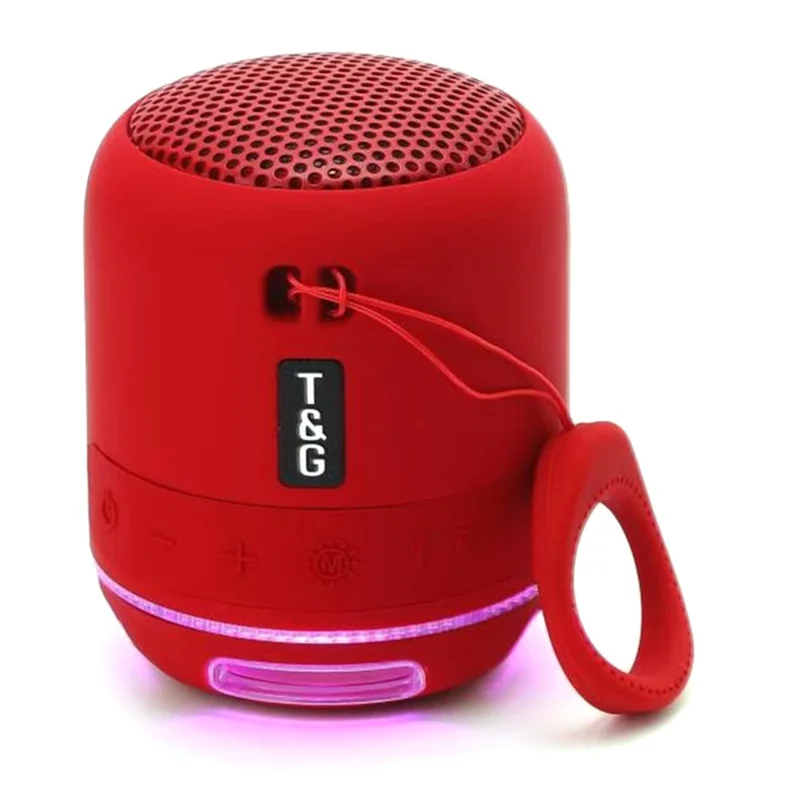 T&G TG294 Portable LED Light TWS Bluetooth-compatible Speaker Outdoor Wireless Stereo Music Subwoofer - Red