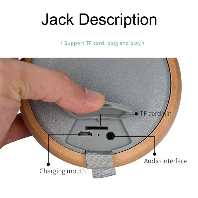 Портативная беспроводная Bluetooth-колонка BT810 Mini Size Portable Beech Speaker, 5Вт, музыкальный проигрыватель с сабвуфером - серый