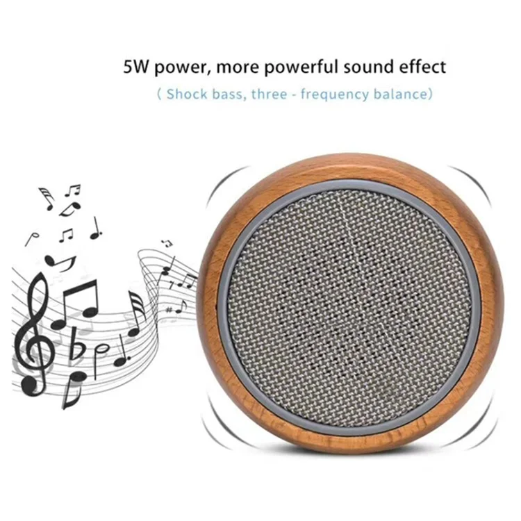 Портативная беспроводная Bluetooth-колонка BT810 Mini Size Portable Beech Speaker, 5Вт, музыкальный проигрыватель с сабвуфером - серый