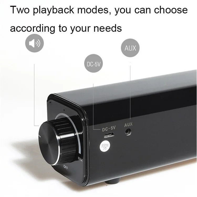 BT808 Desktop Powerful Bluetooth-compatible Speaker Auto Sleep Smart Speaker with Two Playback Modes - Grey