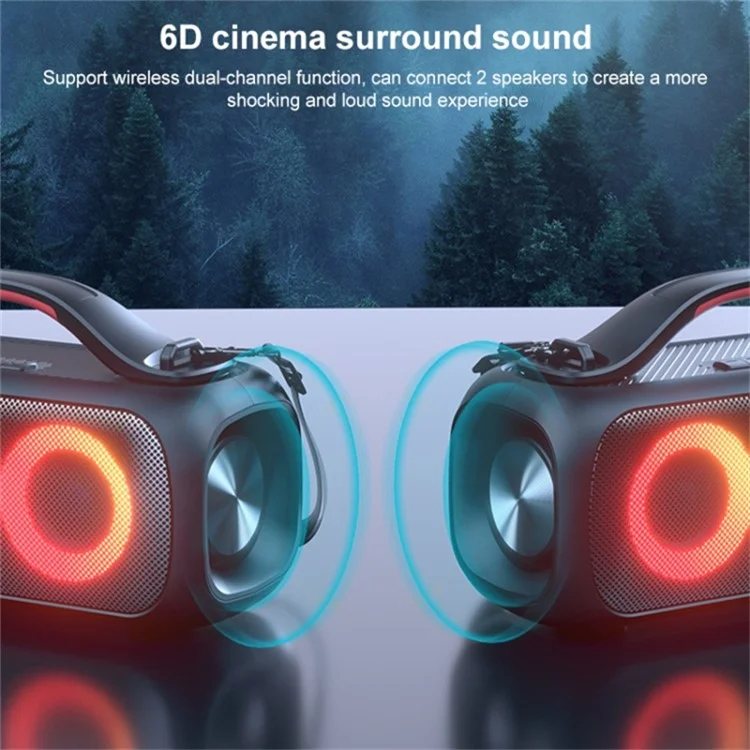 WEKOME D38 Outdoor-Bluetooth-Lautsprecher 30W Leistungsstarker Treiber Doppelte Hochtöner Kabelloser Heimparty-Lautsprecher