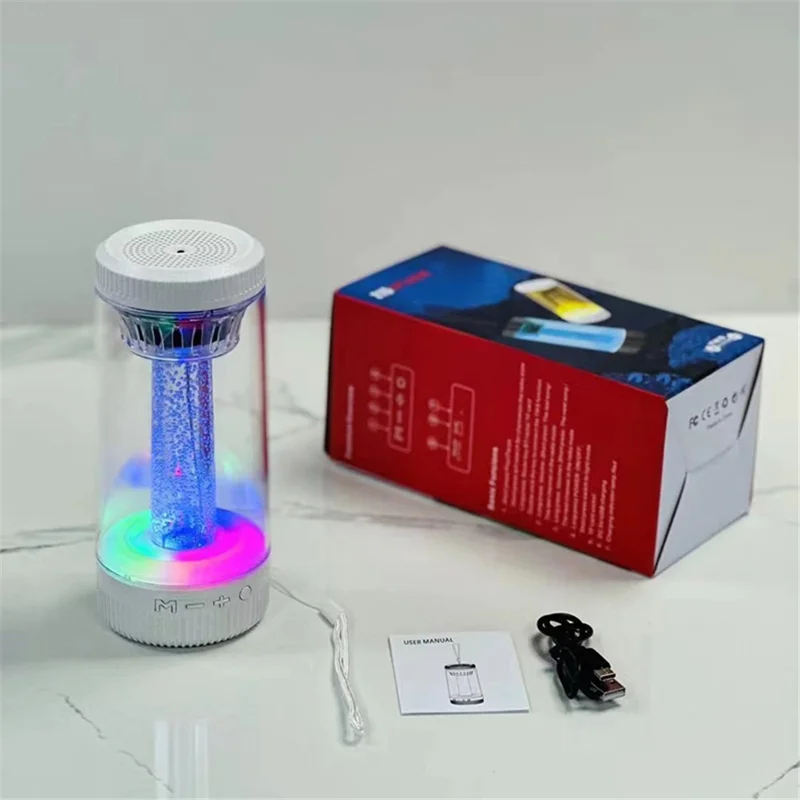 Z15 Outdoor Wireless Bluetooth-compatible Speaker Colorful Light Effect Portable Speaker Support FM, TF Card / USB Flash - White