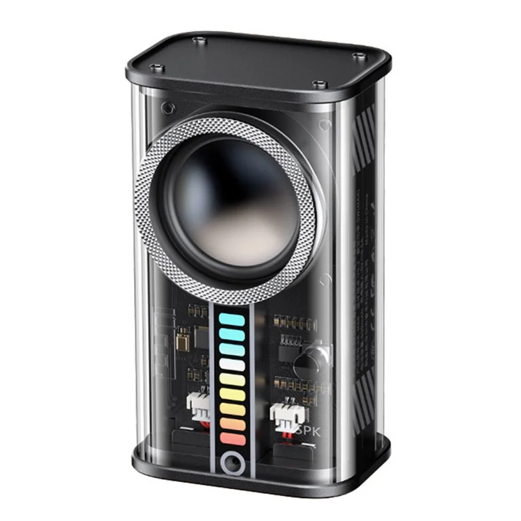 Remax RB-M68 Clear Mecha Wireless Enceinte Portable Mini Mini Subwoofer Bluetooth en Haut-parleur - Noir