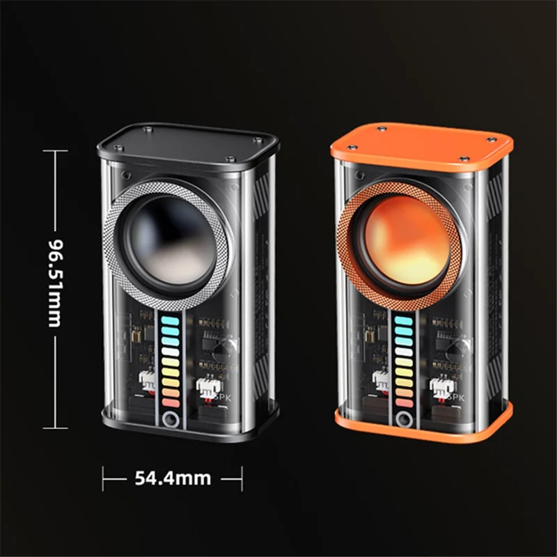 REMAX RB-M68 Clear Mecha Wireless Speaker Portable Mini 3D Subwoofer Bluetooth-compatible Speaker - Orange