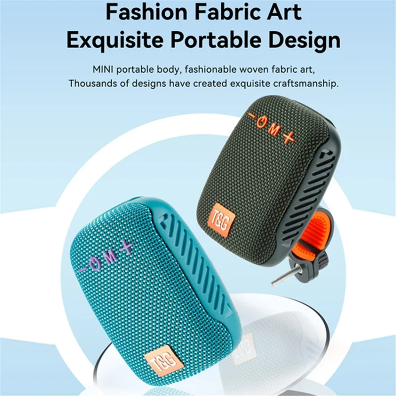 T&G TG-392 Portable Wireless Speaker IPX5 Waterproof Outdoor Bike TWS Bluetooth-compatible Speakerr - Grey