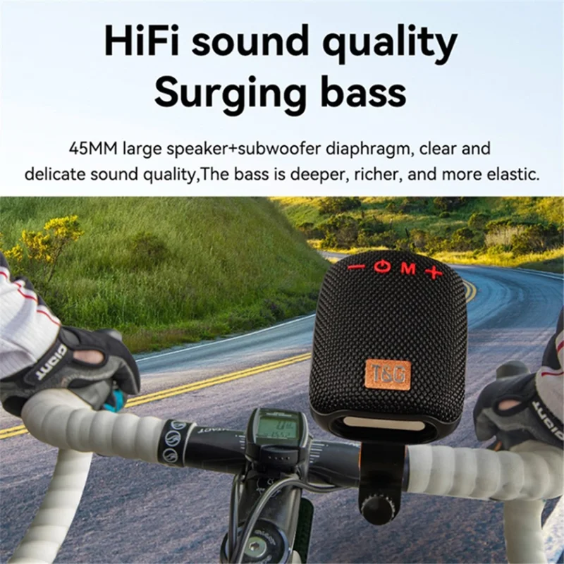 T&G TG-392 Portable Wireless Speaker IPX5 Waterproof Outdoor Bike TWS Bluetooth-compatible Speakerr - Red
