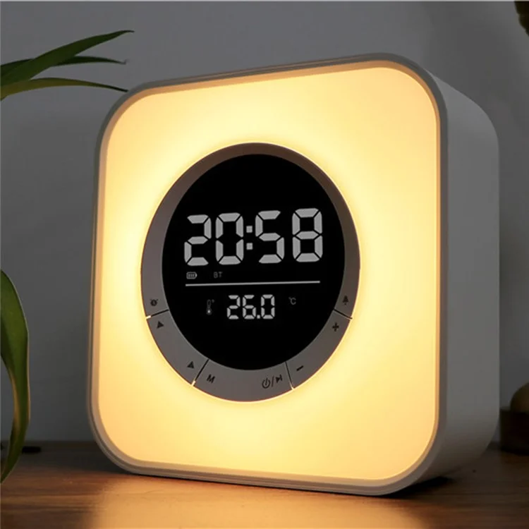 P10 Square Bluetooth-compatible Speaker Loudspeaker USB RGB Light Rechargeable Digital Display Alarm Clock
