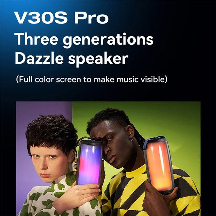 Haut-parleur Bluetooth sans fil SANAG V30S PRO IPX7 Waterproof RGB Colorful Light Stereo Sound