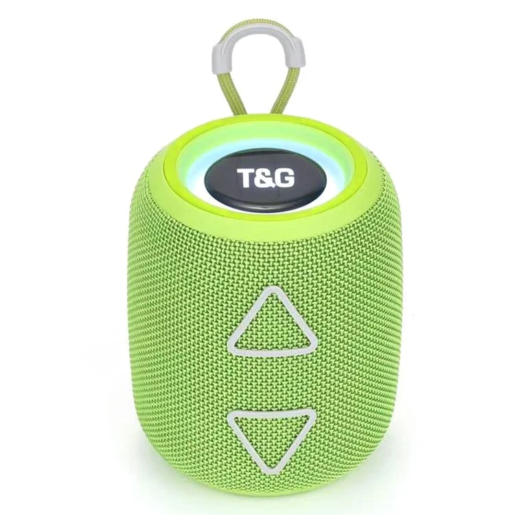Портативная Bluetooth-колонка с LED-подсветкой T&G TG655, беспроводная стереофоническая сабвуферная поддержка FM-радио, TF-карта - зеленая