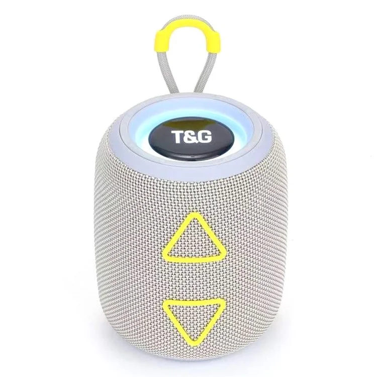 T&G TG655 Haut-parleur Bluetooth portable LED Light Wireless Stereo Subwoofer Support FM Radio TF Card - Gris