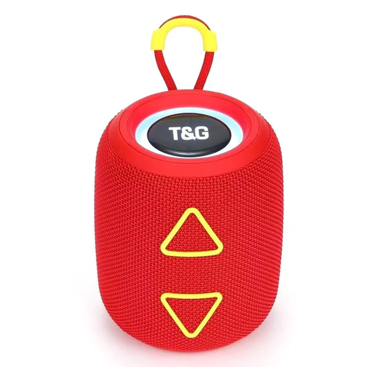 T&G TG655 Enceinte Bluetooth portable LED Light Haut-parleur stéréo sans fil Subwoofer Prise en charge de la radio FM et de la lecture de cartes TF - Rouge