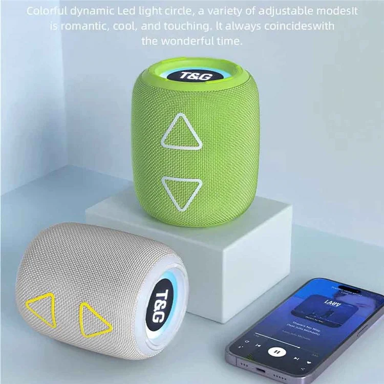 T&G TG655 Enceinte Bluetooth portable LED Light Haut-parleur stéréo sans fil Subwoofer Prise en charge de la radio FM et de la lecture de cartes TF - Rouge