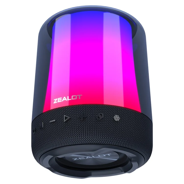Caixa de Som Bluetooth 5.2 Sem Fio ZEALOT S66 com Luz RGB Colorida e Subwoofer Estéreo HiFi