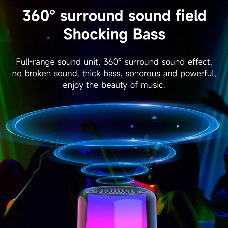 Caixa de Som Bluetooth 5.2 Sem Fio ZEALOT S66 com Luz RGB Colorida e Subwoofer Estéreo HiFi