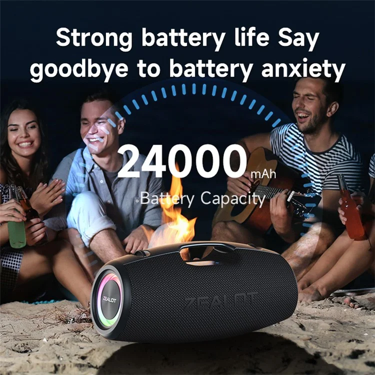 ZEALOT S78 100W Altifalante Portátil Bluetooth de Alta Potência para Uso no Exterior Subwoofer Estéreo de Graves Pesados