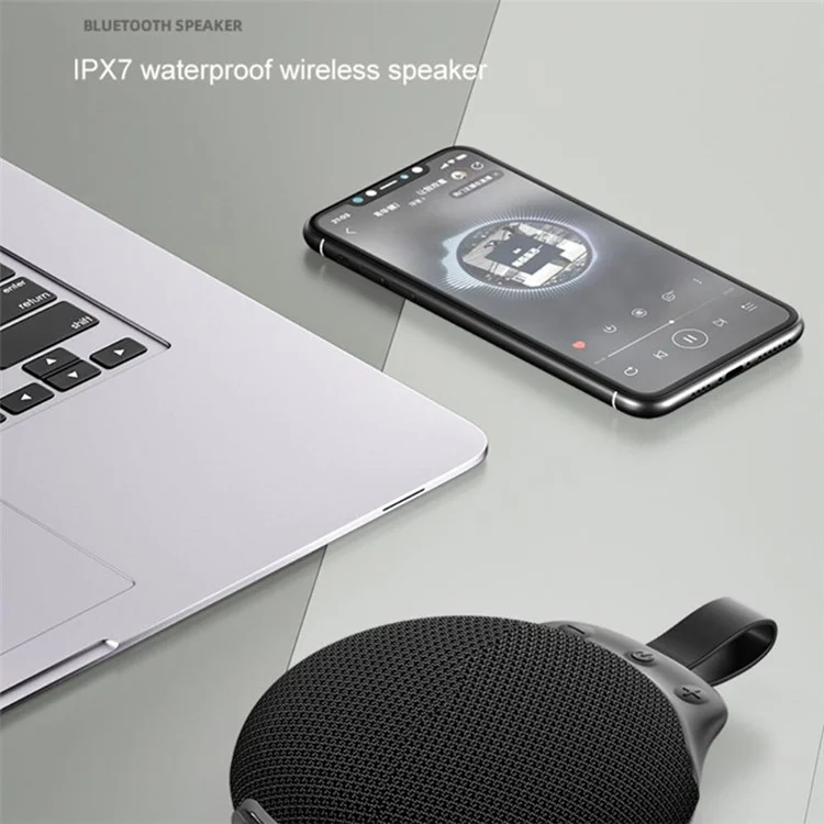 D2 Portable Wireless Bluetooth-compatible Speaker IPX7 Waterproof Outdoor Stereo Subwoofer - Black