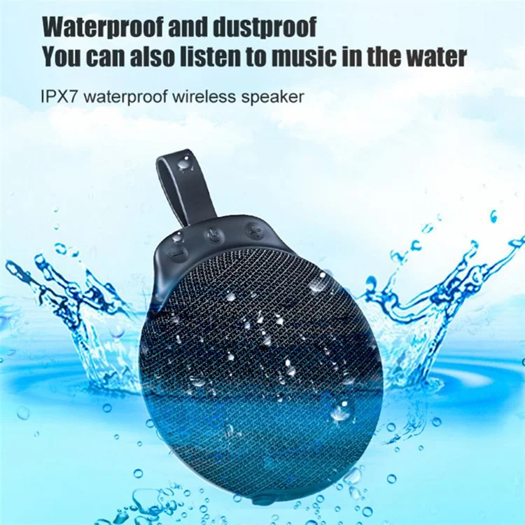D2 Portable Wireless Bluetooth-compatible Speaker IPX7 Waterproof Outdoor Stereo Subwoofer - Black
