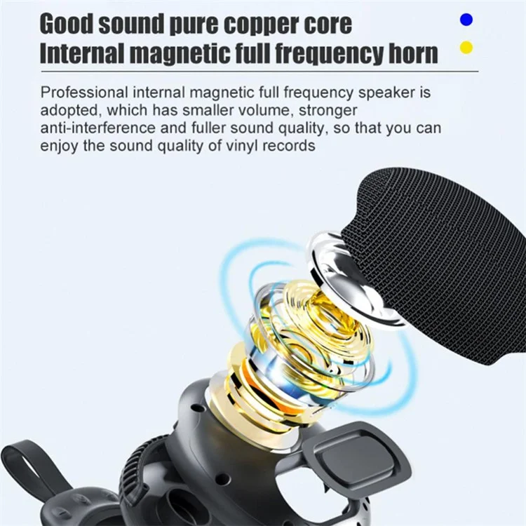 D2 Portable Wireless Bluetooth-compatible Speaker IPX7 Waterproof Outdoor Stereo Subwoofer - Black