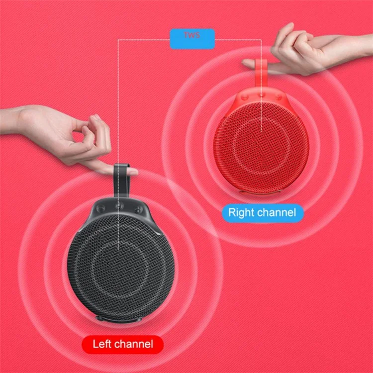 D2 Portable Wireless Bluetooth-compatible Speaker IPX7 Waterproof Outdoor Stereo Subwoofer - Black