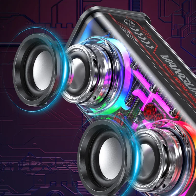 WEKOME D45 Altoparlante Wireless con Bluetooth 5.3, Doppio Corno, Mecha Speaker RGB, Subwoofer Musicale - Bianco