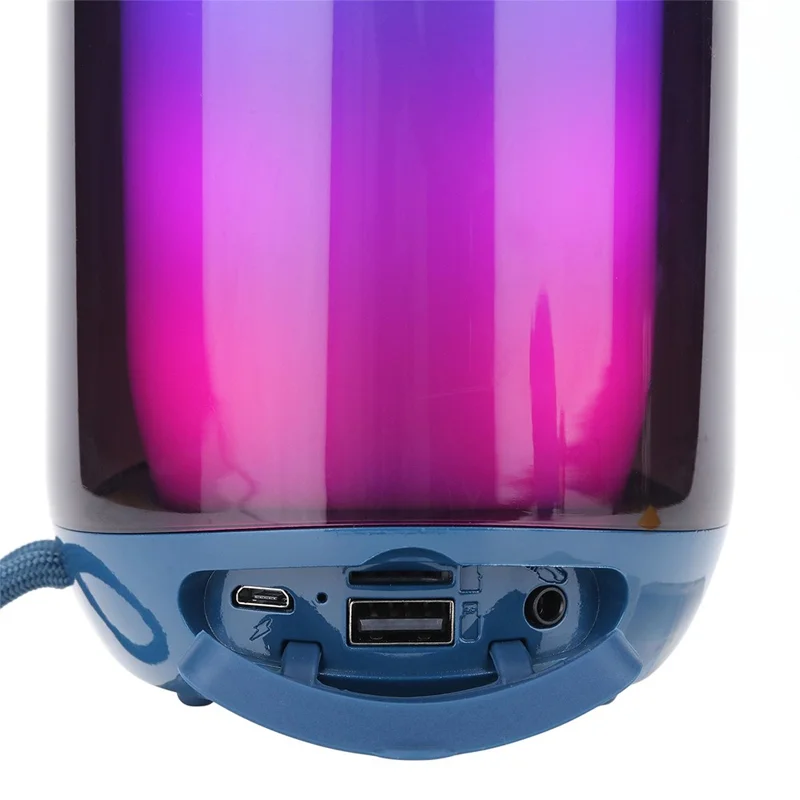 T&G TG651 Colorful Lantern Bluetooth-compatible Speaker TWS Wireless Subwoofer FM Radio Portable Audio Home Sound Column - Grey