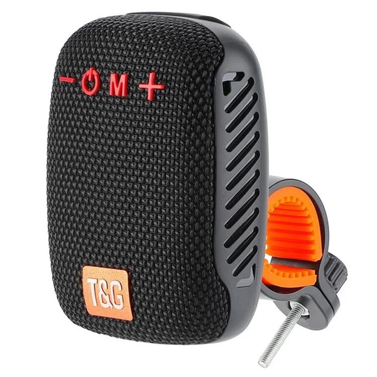 T&G TG392 Уличный велосипедный беспроводной Bluetooth-динамик Портативный звуковой ящик Влагозащищенный FM-радио Сабвуфер - Черный