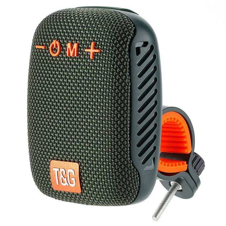 T&G TG392 Haut-parleur Bluetooth sans fil pour vélo extérieur Portable Sound Box Waterproof FM Radio Subwoofer - Vert noirâtre