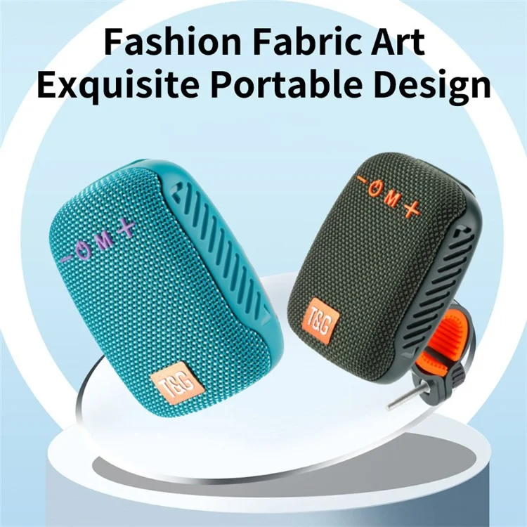 T&G TG392 Haut-parleur Bluetooth sans fil pour vélo extérieur Portable Sound Box Waterproof FM Radio Subwoofer - Vert noirâtre