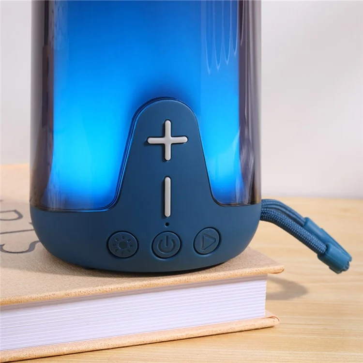 T&G TG652 RGB Light Portable Bluetooth-compatible Speaker TWS Wireless Subwoofer Support Hands-free Calling - Blue