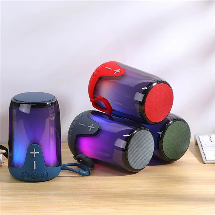 T&G TG652 RGB Light Portable Bluetooth-compatible Speaker TWS Wireless Subwoofer Support Hands-free Calling - Blue