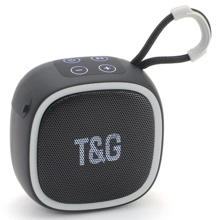 T&G TG659 Mini Haut-parleur Bluetooth sans fil Caisson de basses Stéréo audio pour sports d'extérieur Radio FM Prise en charge de la carte TF - Noir 