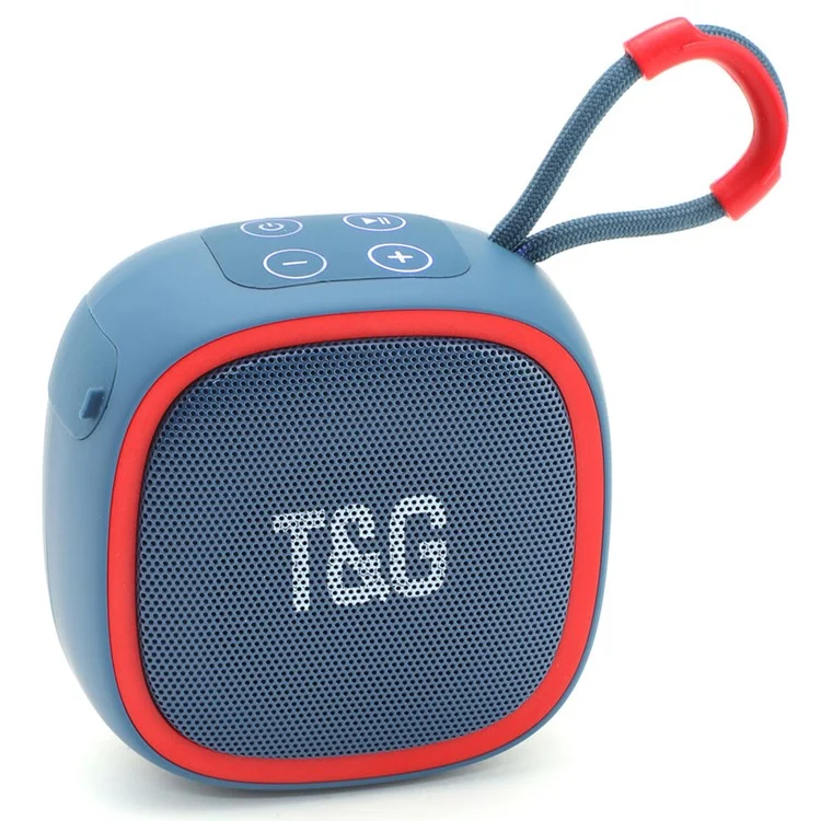 T&G TG659 Mini TWS Wireless Bluetooth-compatible Speaker Subwoofer Outdoor Sports Stereo Audio FM Radio Support TF Card - Blue