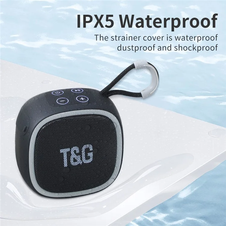 T&G TG659 Mini TWS Wireless Bluetooth-compatible Speaker Subwoofer Outdoor Sports Stereo Audio FM Radio Support TF Card - Blue