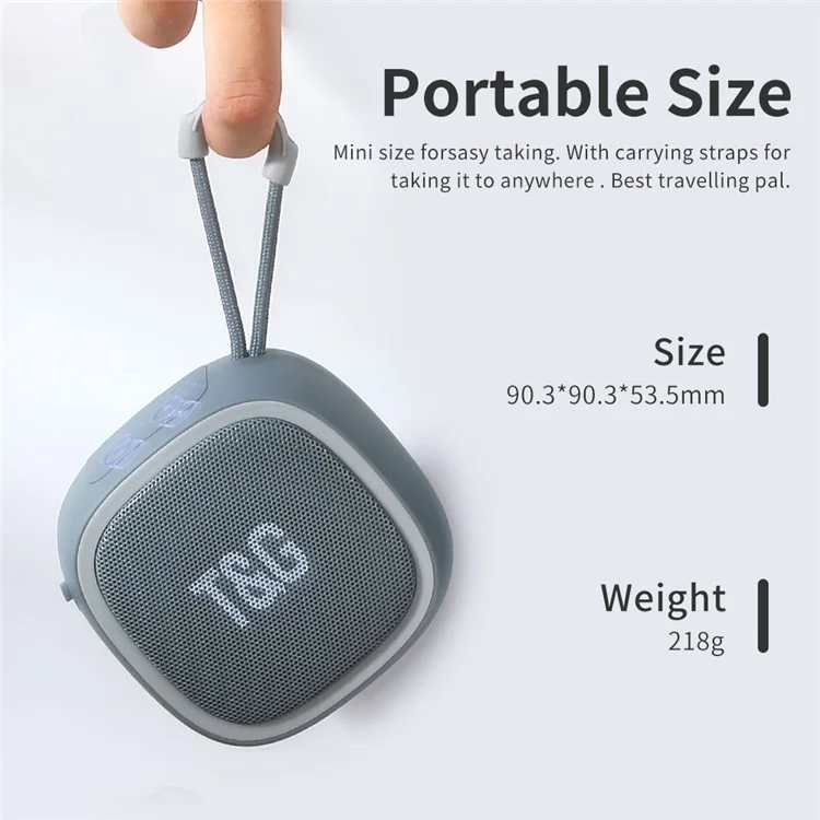 T&G TG659 Mini TWS Wireless Bluetooth-compatible Speaker Subwoofer Outdoor Sports Stereo Audio FM Radio Support TF Card - Blue